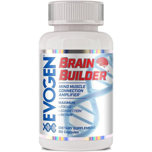 Evogen Brain Builder - Mind - Muscle Connection Amplifier | Boosts Focus, Concentration, & Connection | 90 Capsules - Suppviv