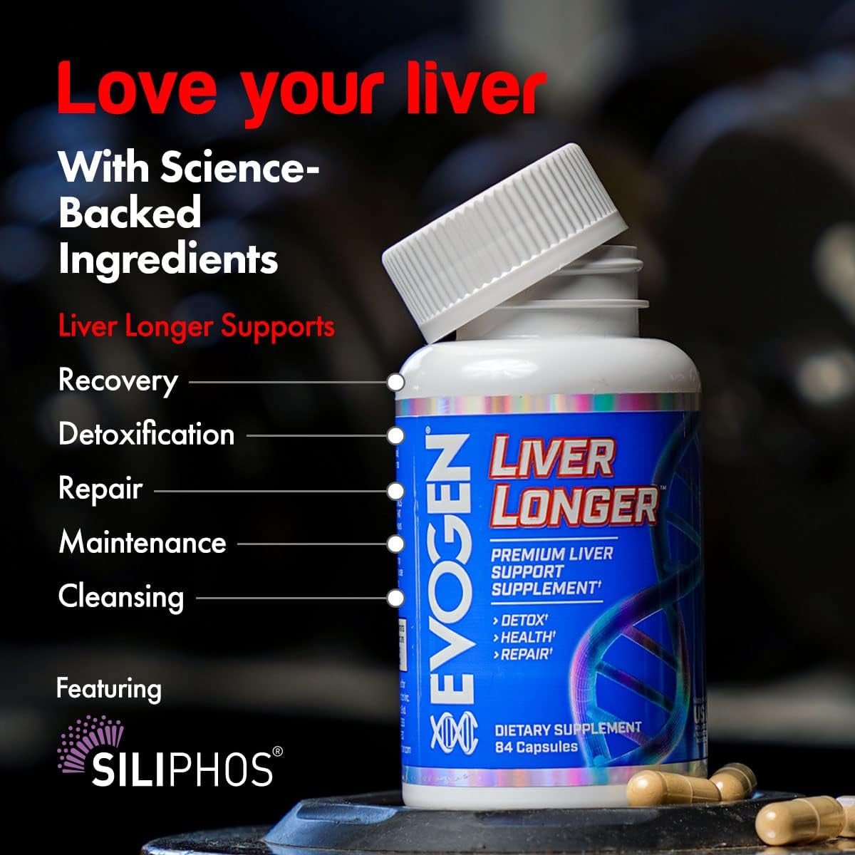 Evogen Liver Longer - Premium Liver Support Supplement 84 Capsules 1 PACK - Suppviv