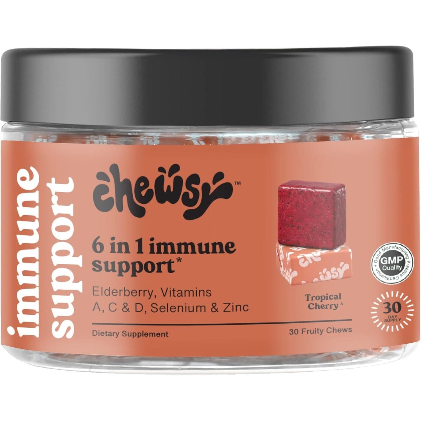 Chewsy 6-In-1 Immune Support Supplement Fruity Chews - 30-Day Supply