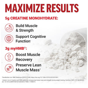 Force Factor Creatine HMB, 5G Creatine Monohydrate Powder, 3G Myhmb, (30 Servings)