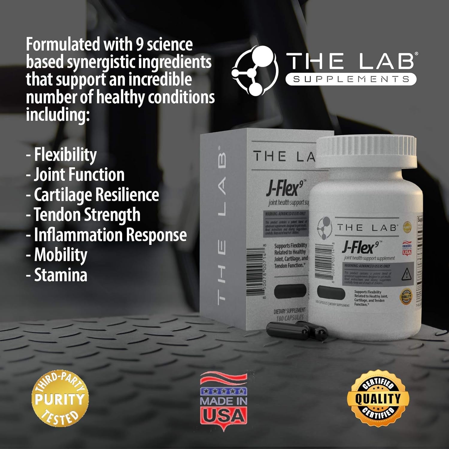J-FLEX9 Advanced Joint Health Supplement + Cartilage Support & Tendon Function 