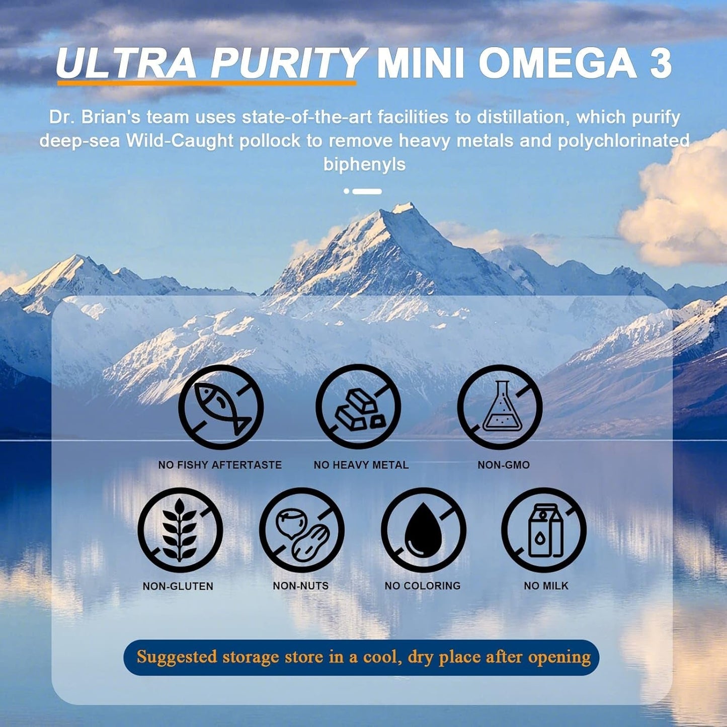 Dr.Brian Fish Oil Supplement 130 Softgel with EPA/DHA Fatty Acids Vitamin D E