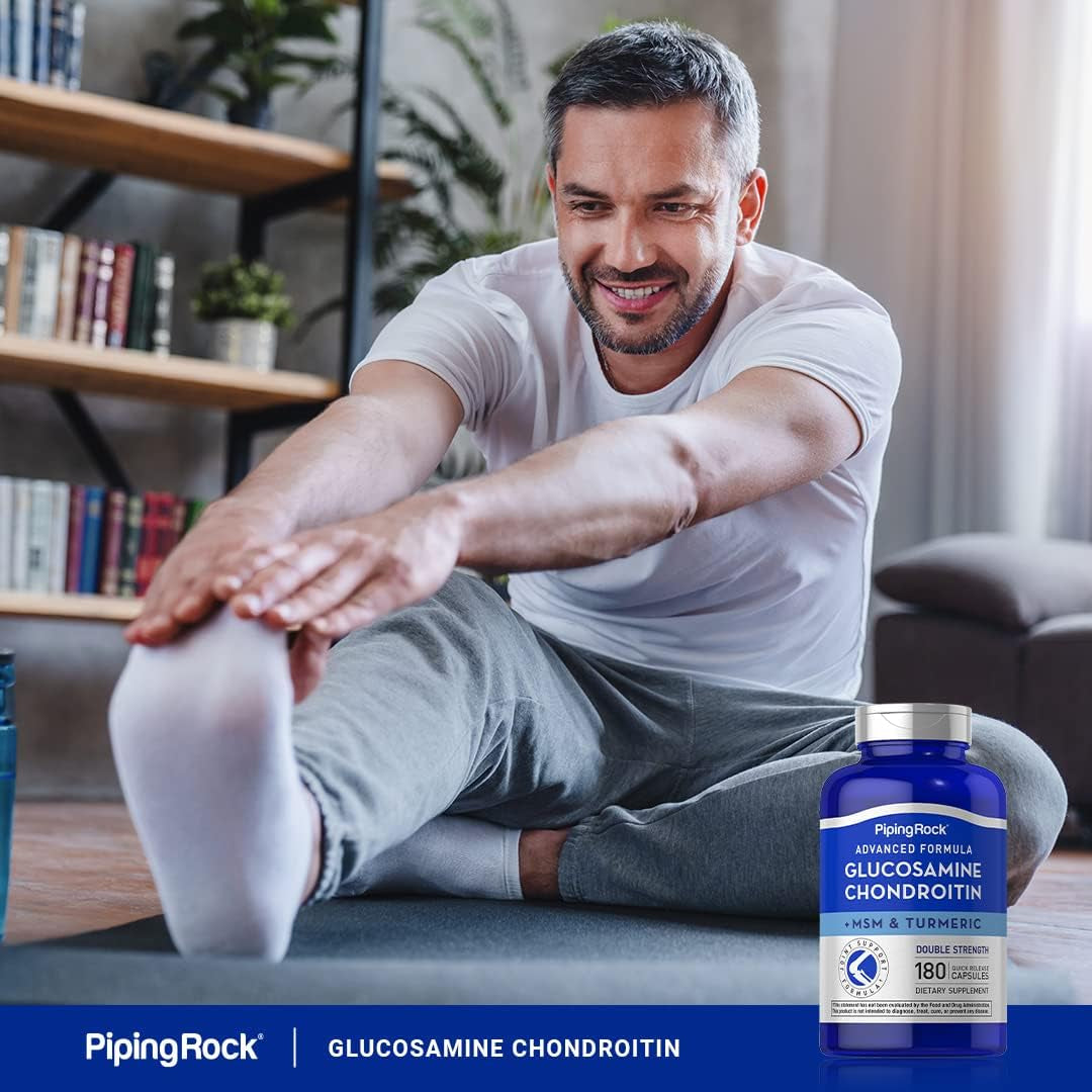 Piping Rock Glucosamine Chondroitin MSM Turmeric | 180 Capsules