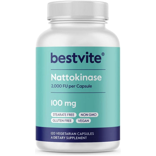 BESTVITE Nattokinase 100Mg (2000 FU) (120 Vegetarian Capsules)