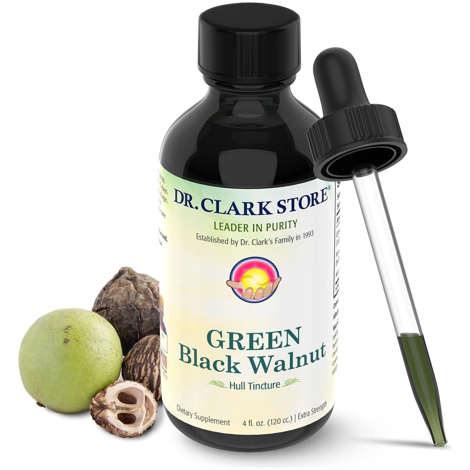 Original Green Black Walnut Hull Tincture (Extra Strength) by Dr. Hulda Clark, 4 Oz