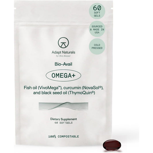 Adapt Naturals Omega 3 Fish Oil Supplement with Bioavailable Curcumin & Black Seed Oli, 1,500Mg 30 Days Supply
