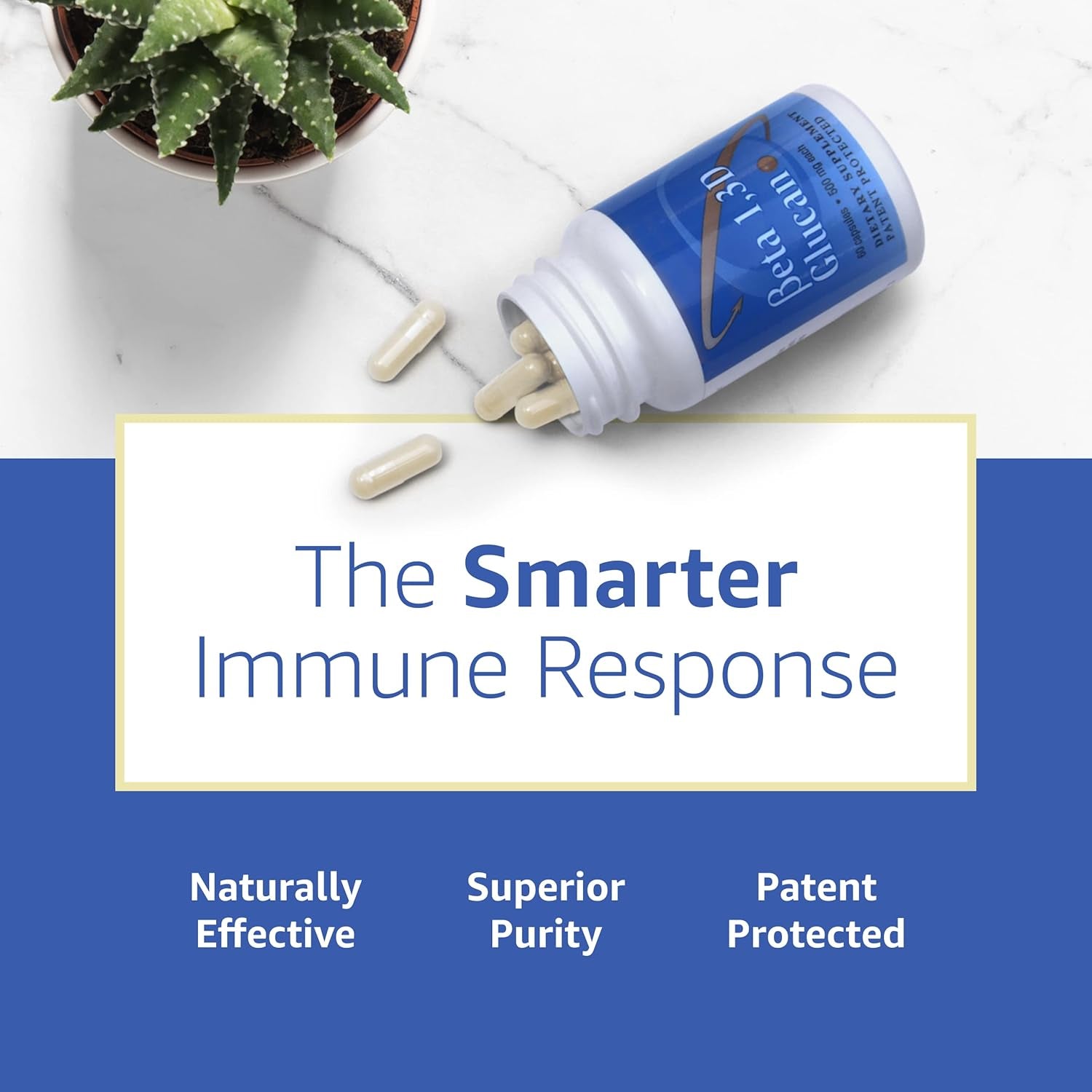 Immune Support Supplement with 500Mg of Highly Purified Beta Glucan per Capsule