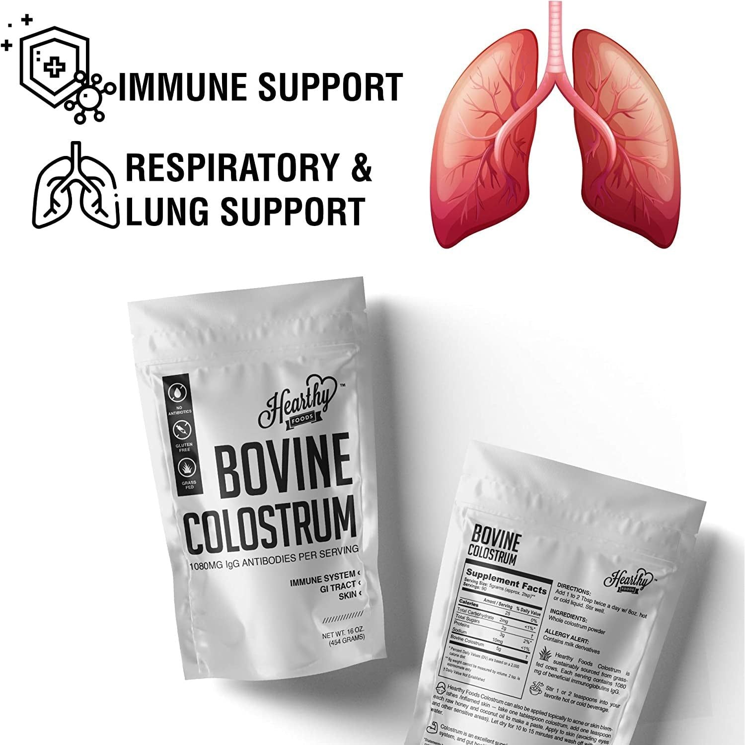 Bovine Colostrum Powder - Upto 30% IGG, Leaky Gut Repair Supplements,  90 Servings
