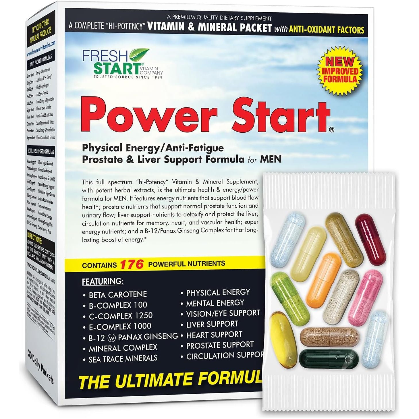 Power Start Complete Daily Vitamin Pack | Men'S Health Support (30 Packets)