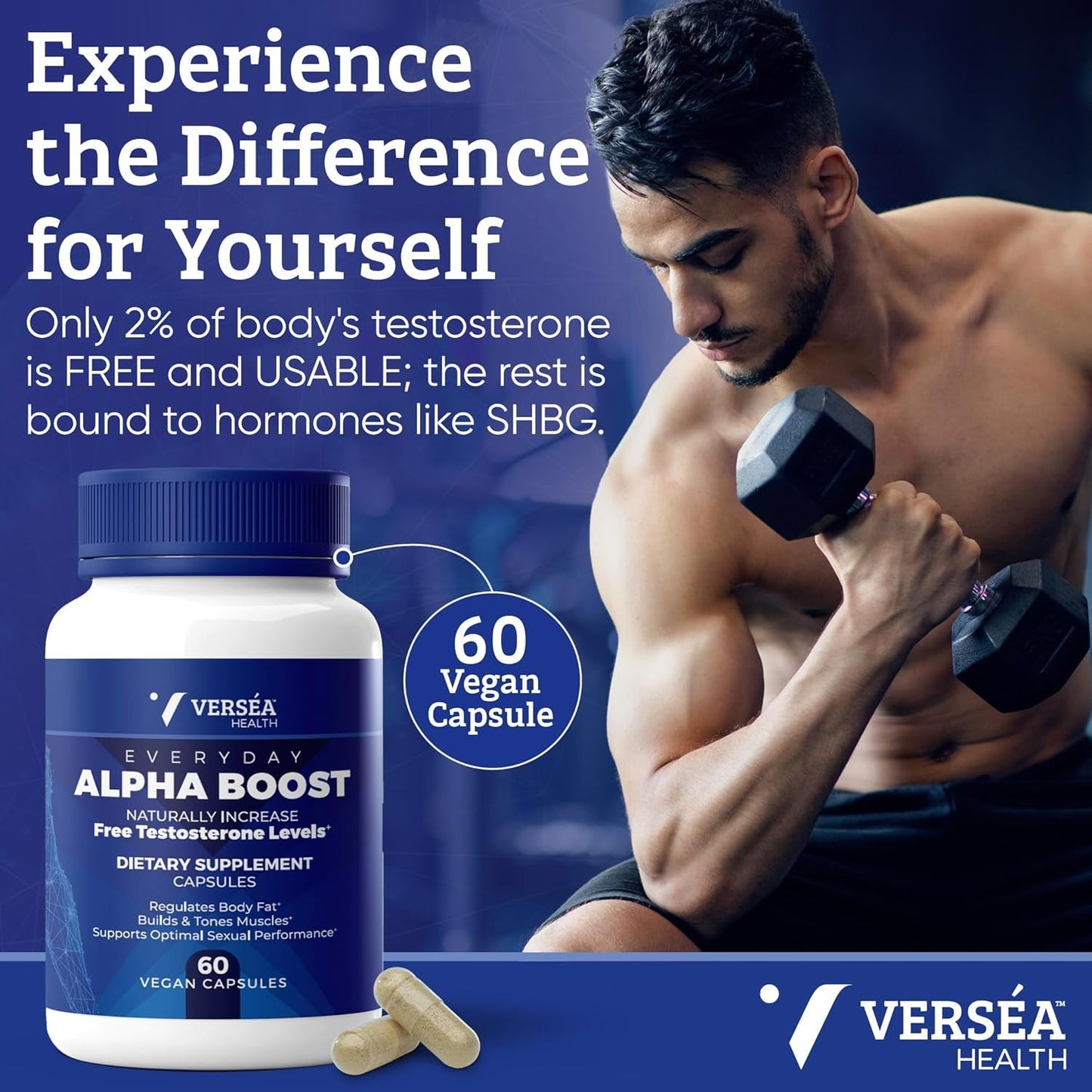 Versea Everyday Alpha Boost | Supports Natural Testosterone, Energy, Stamina, Endurance, and Vitality