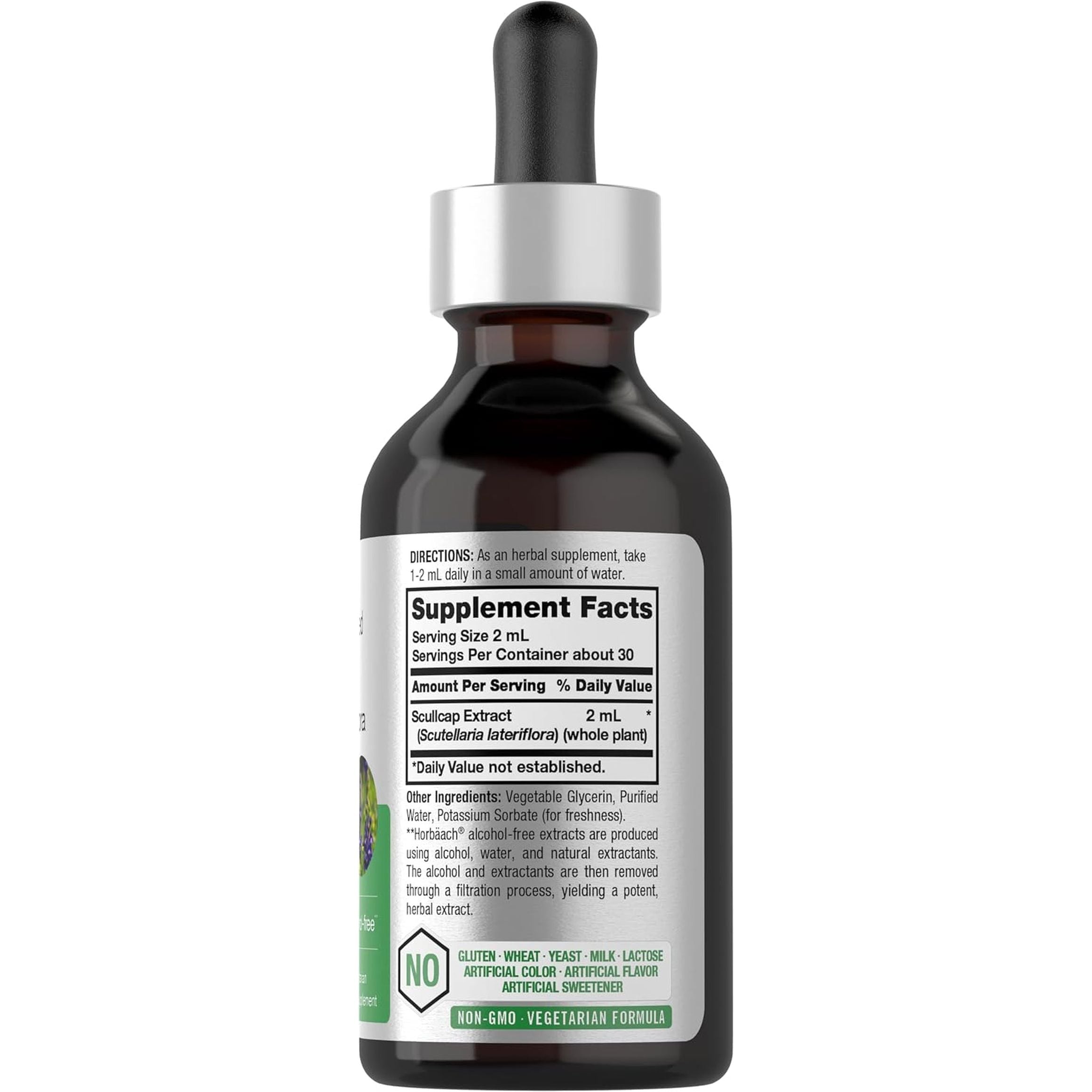 Horbäach Scullcap Herb Liquid Extract | 2 Fl Oz Tincture