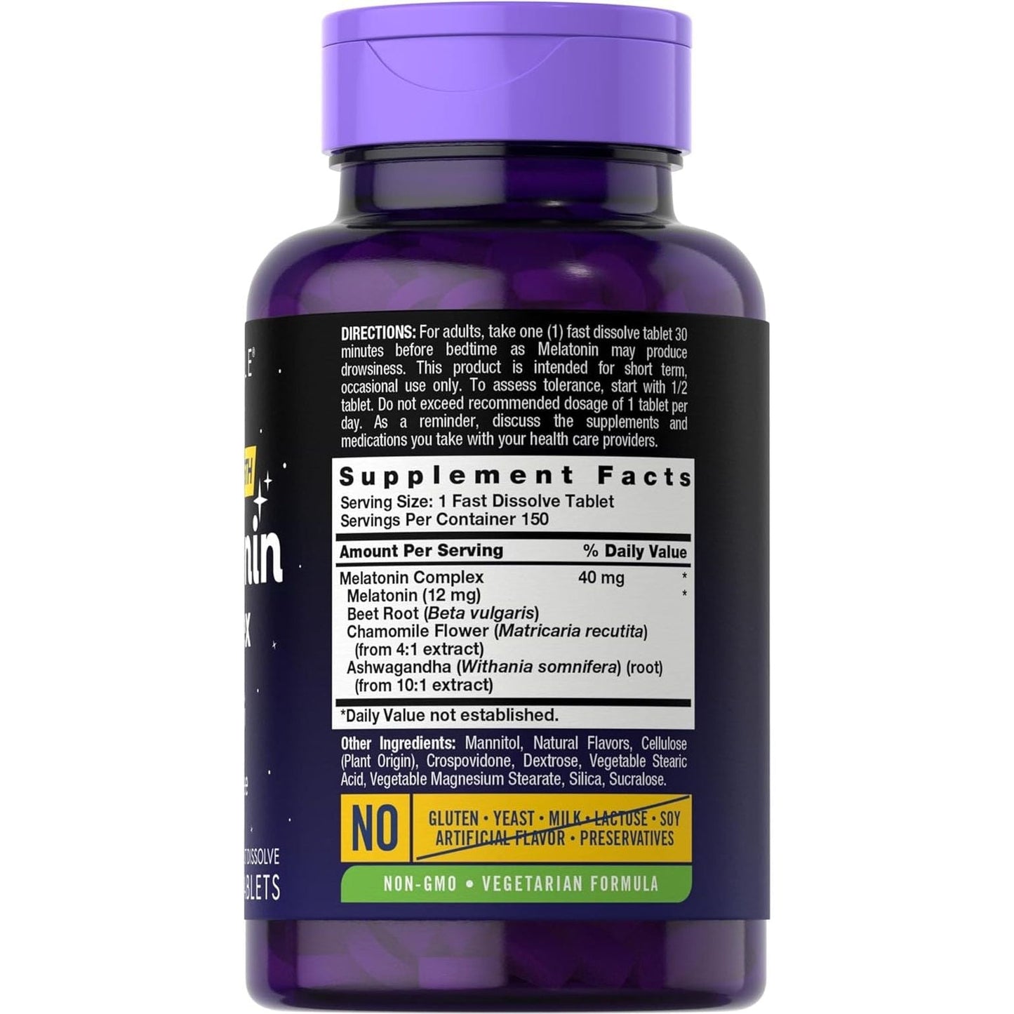 Carlyle Melatonin 40Mg Complex - 150 Fast Dissolve Tablets