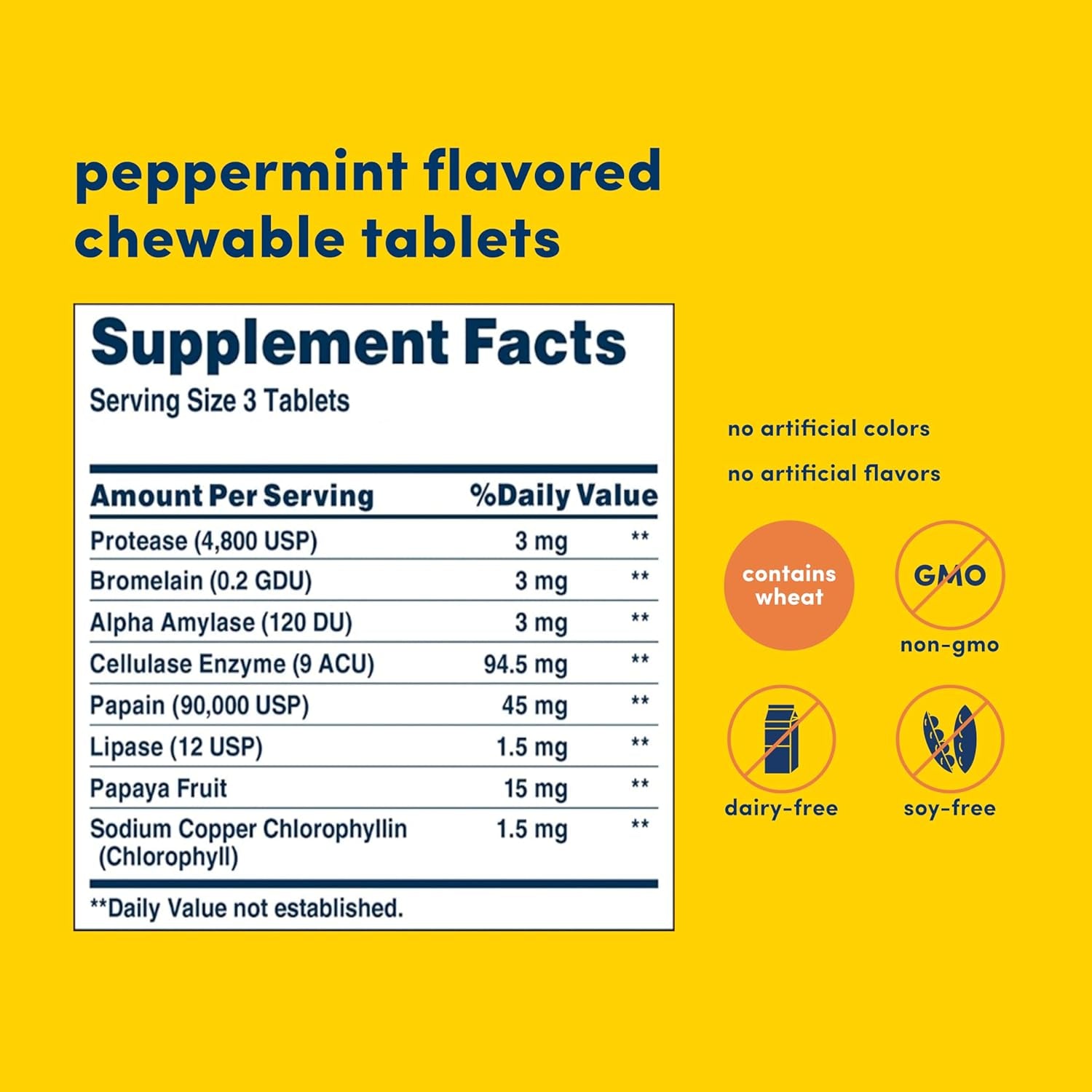 American Health Super Papaya Enzyme plus Chewable Tablets, Promotes Digestion & Nutrient Absorption 90 Count, 30 Servings