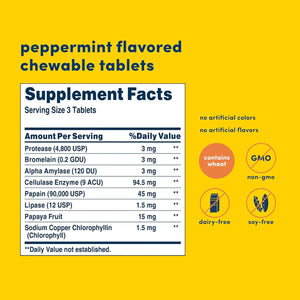 American Health Super Papaya Enzyme plus Chewable Tablets, Promotes Digestion & Nutrient Absorption 90 Count, 30 Servings