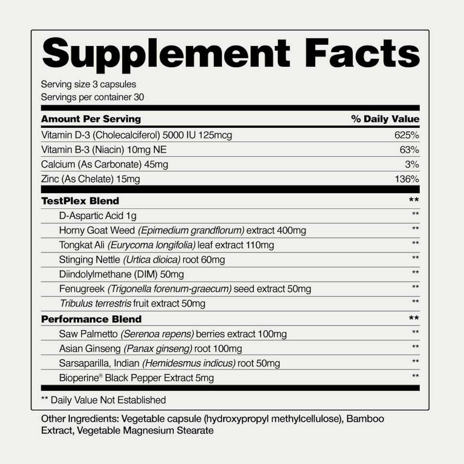 Snap Testosterone Booster for Men - Promotes Muscle Growth, Enhancing Natural Energy, Stamina and Strength 60 Capsules