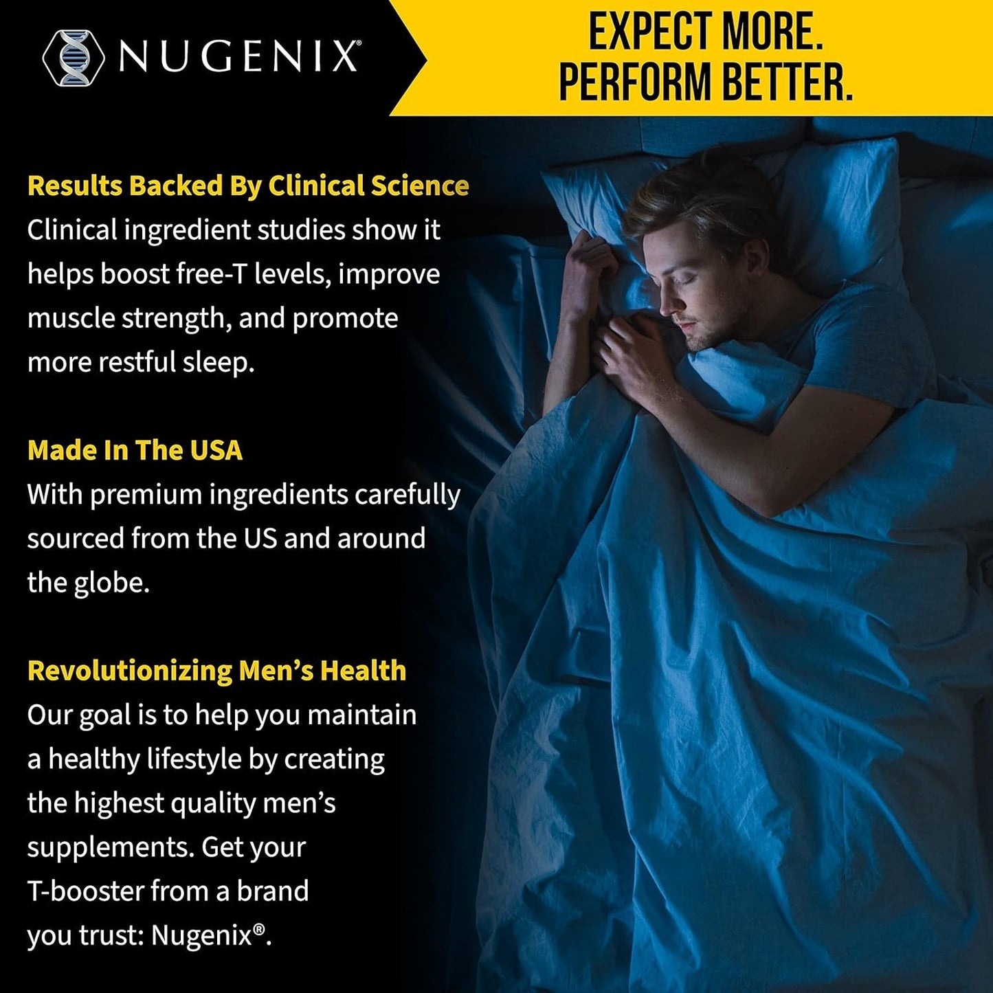 Nugenix PM ZMA - Nighttime Free Testosterone Booster and Sleep Support, 120 Count