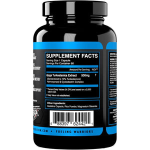 Eflow Nutrition Turkesterone Supplement for Men [Highest Purity] + Cyclodextrin for High Absorption - 3Rd Party Tested (60 Capsules)