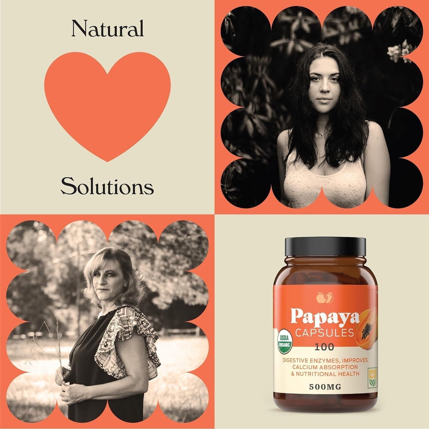 Complete Natural Products Organic Papaya Enzymes & Papain Enzyme Capsules - 500Mg 100 Pills,