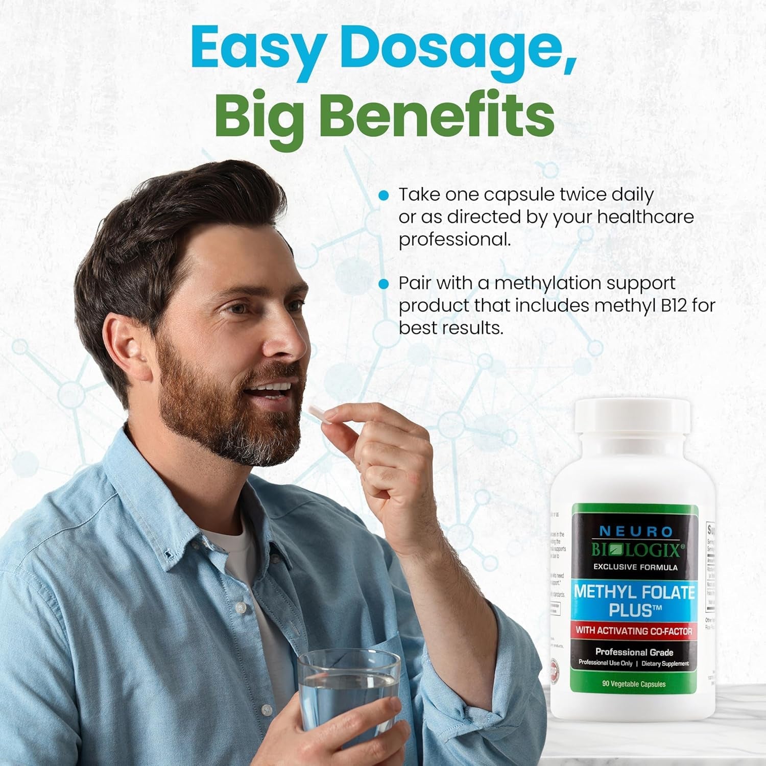 Methyl Folate plus - Advanced Blend of L-5-Methylfolate, Folinic Acid & B Vitamins for Methylation Support