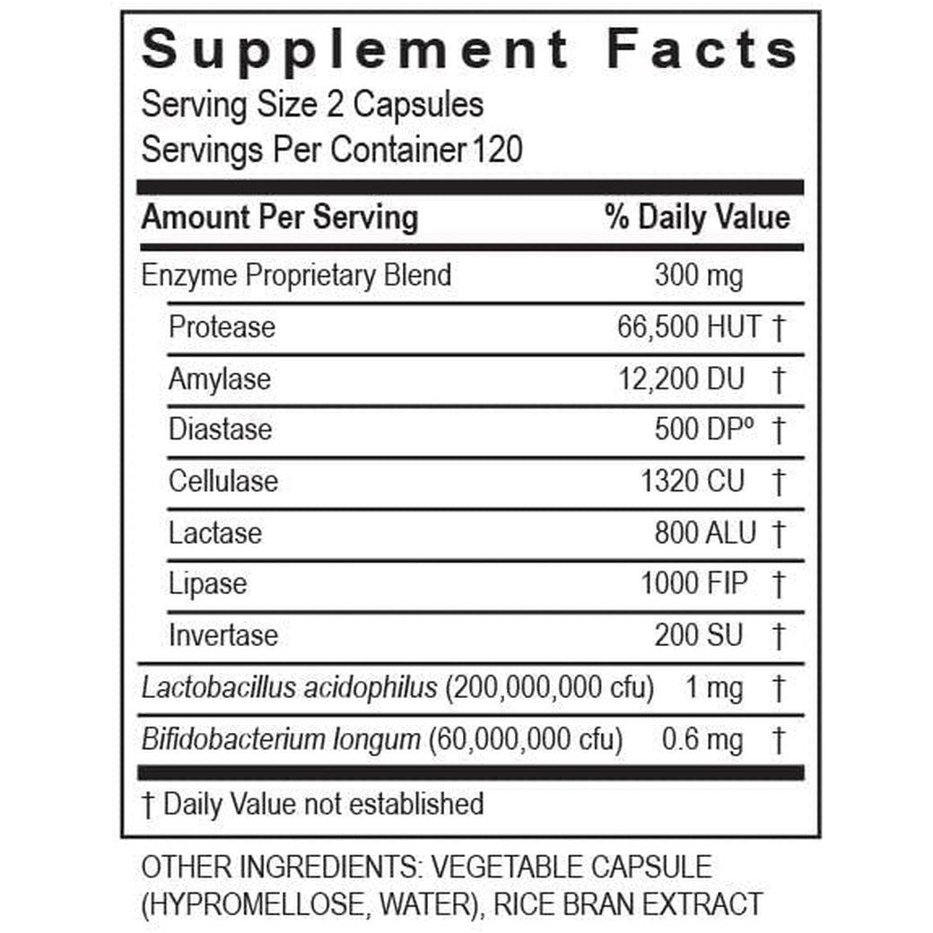 Transformation Enzymes Natural Digestzyme Supplement Formula for Overall Health,120 Cap