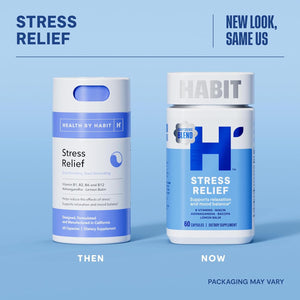 Habit Stress Relief Supplement - New Look, Supports Relaxation & Mood Balance (60 Capsules)
