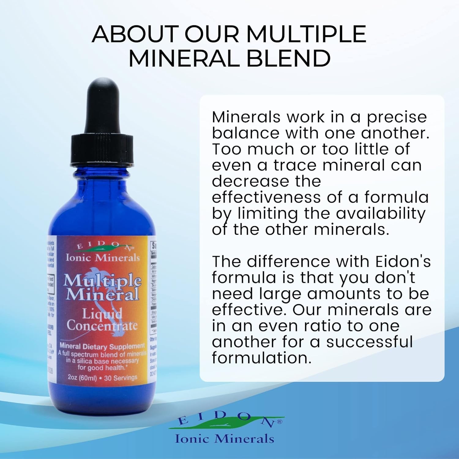 Eidon Ionic Minerals Multiple Minerals Supplement to Support Heart Health and Hydration - 2 Oz