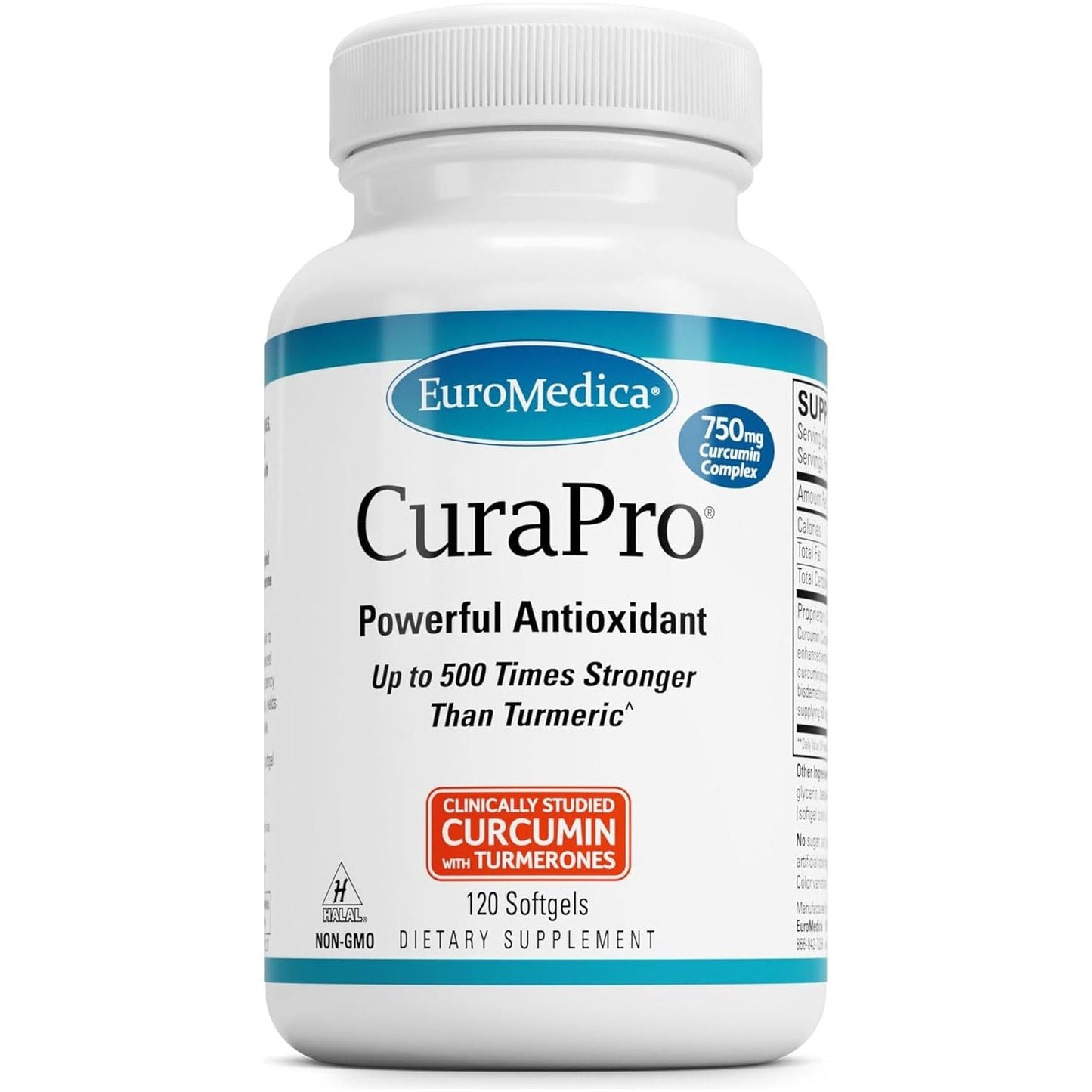 Euromedica Curapro 750 Mg - Liver, Brain & Immune Support - 120 Servings