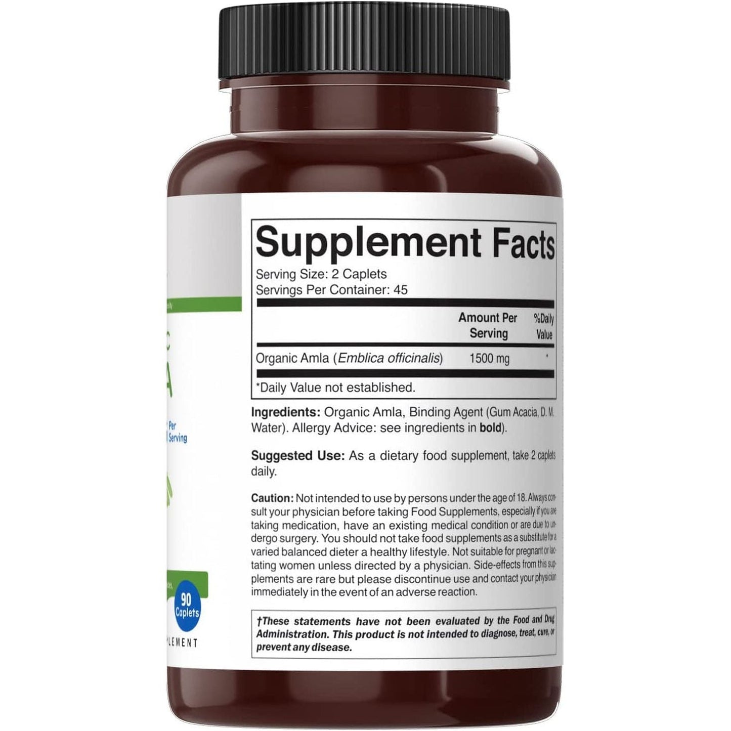 Brieofood Organic Amla 1500Mg, Vegetarian, Gluten Free 45 Servings