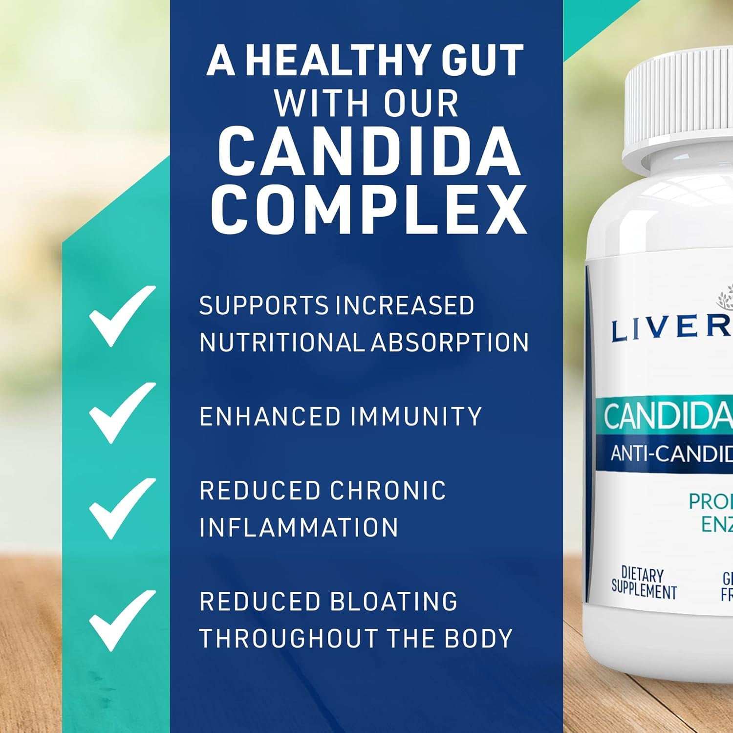 Candida Complex Oregano Oil, Digestive Enzymes, Candida Cleanse, 60 Vegetarian Capsules