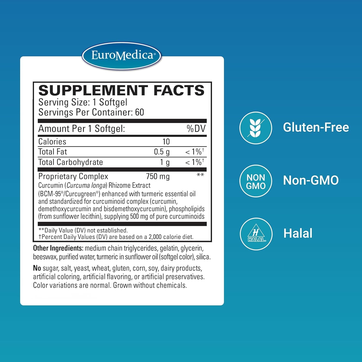 Euromedica Curapro - Clinically-Studied Liver, Brain, Heart & Immune Support - 60 Servings/750Mg