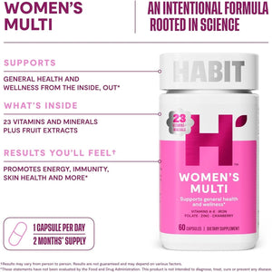 Habit Womens Multi Supplement (60 Capsules) - Supports General Health & Wellness