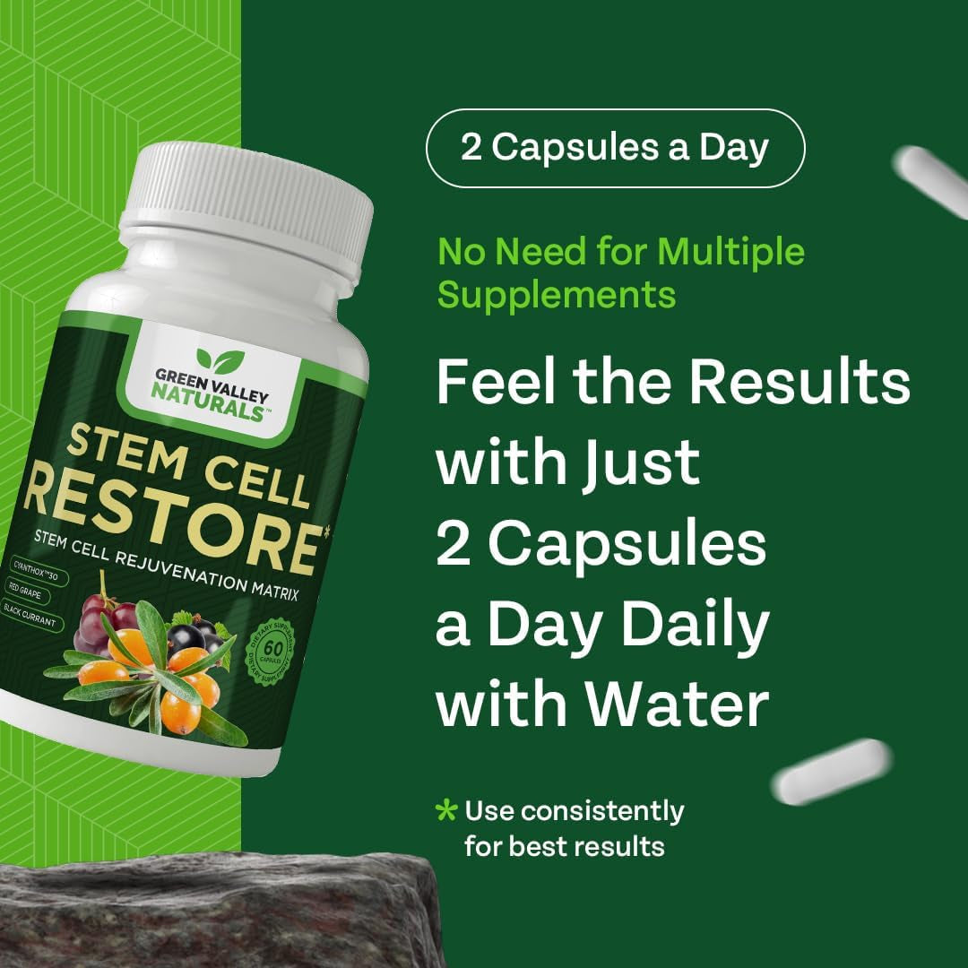 Stem Cell Restore - Supports Healthy Aging - Brain and Cognitive Support (60 Count)