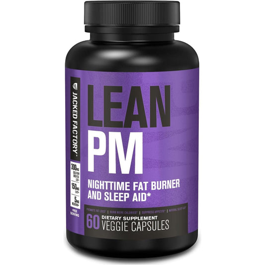 Jacked Factory Lean PM Night Time Fat Burner, Sleep Aid Supplement 60 Pills