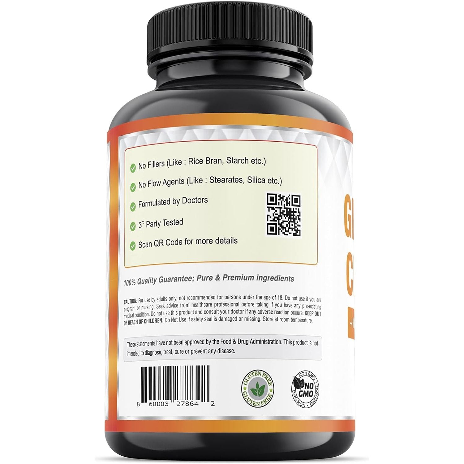 Glucosamine Chondroitin MSM Boswellia Curcumin Bromelain Quercetin - 90 Caps/30 Servings