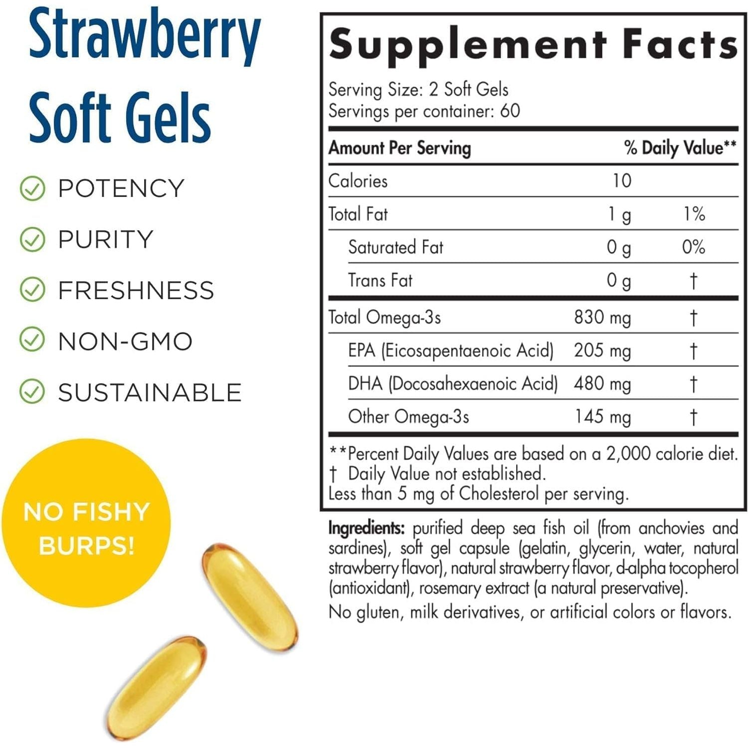 Nordic Naturals Prodha, Strawberry - 120 Soft Gels - 830 Mg Omega-3