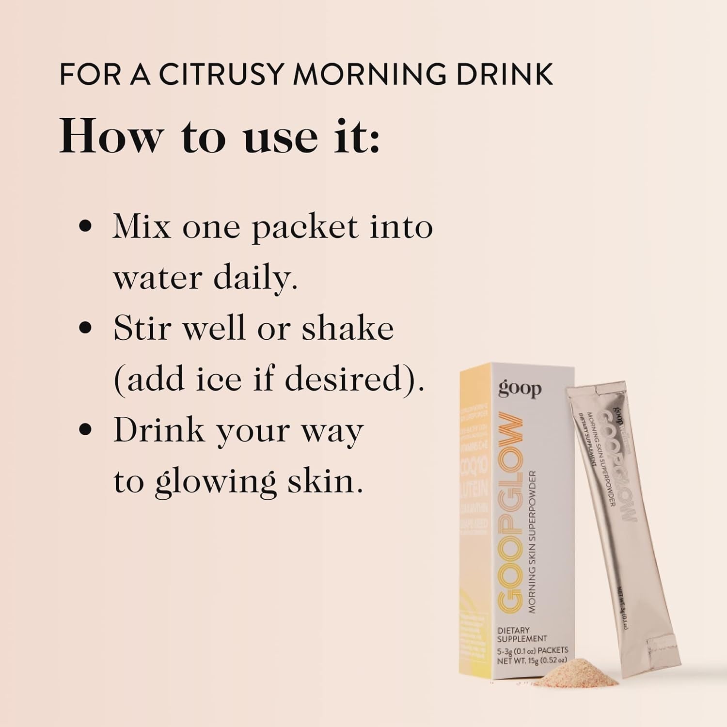 Goop Beauty Morning Skin Drink Mix | Beverage Powder to Protect against Signs of Aging 30 Pack