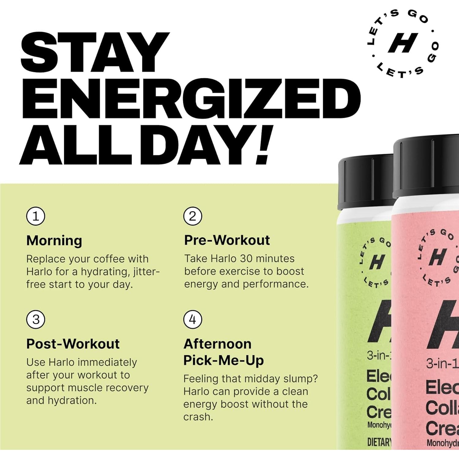 Harlo - Raspberry Salt Electrolyte Drink Mix with Bovine Collagen & Creatine