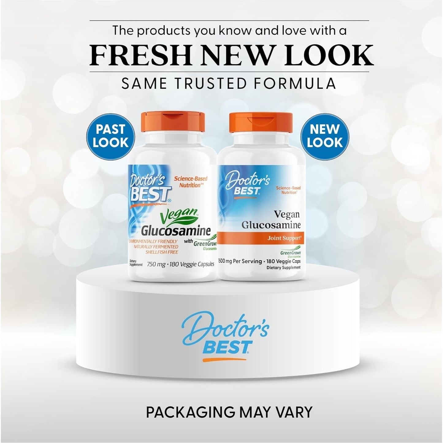 Doctor'S Best Vegan Glucosamine Sulfate, Joint Support, 750 Mg 180 Veggie Caps