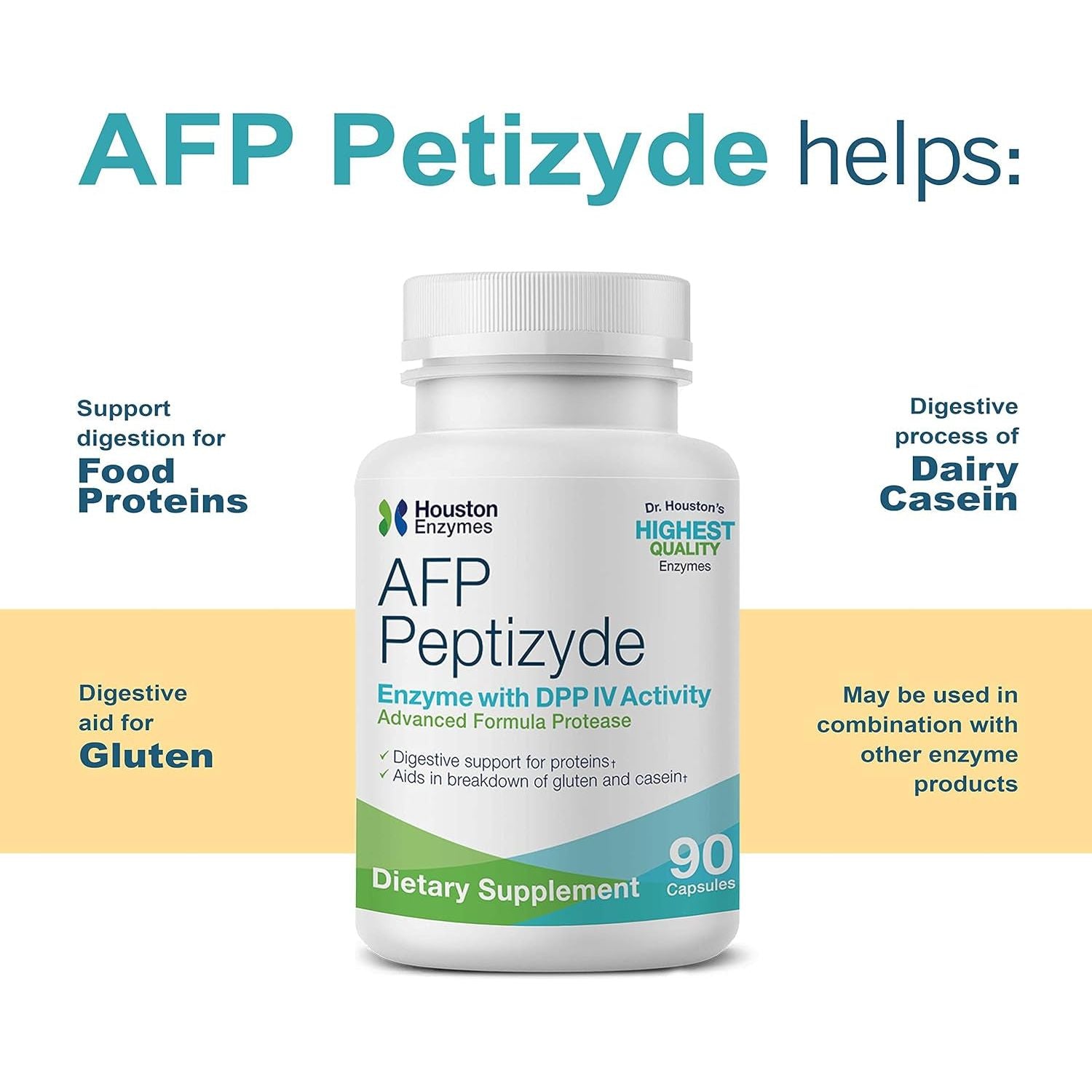 – AFP Peptizyde  – Supports Protein Digestion – Increases Breakdown of Casein & Gluten Proteins 90 Capsules