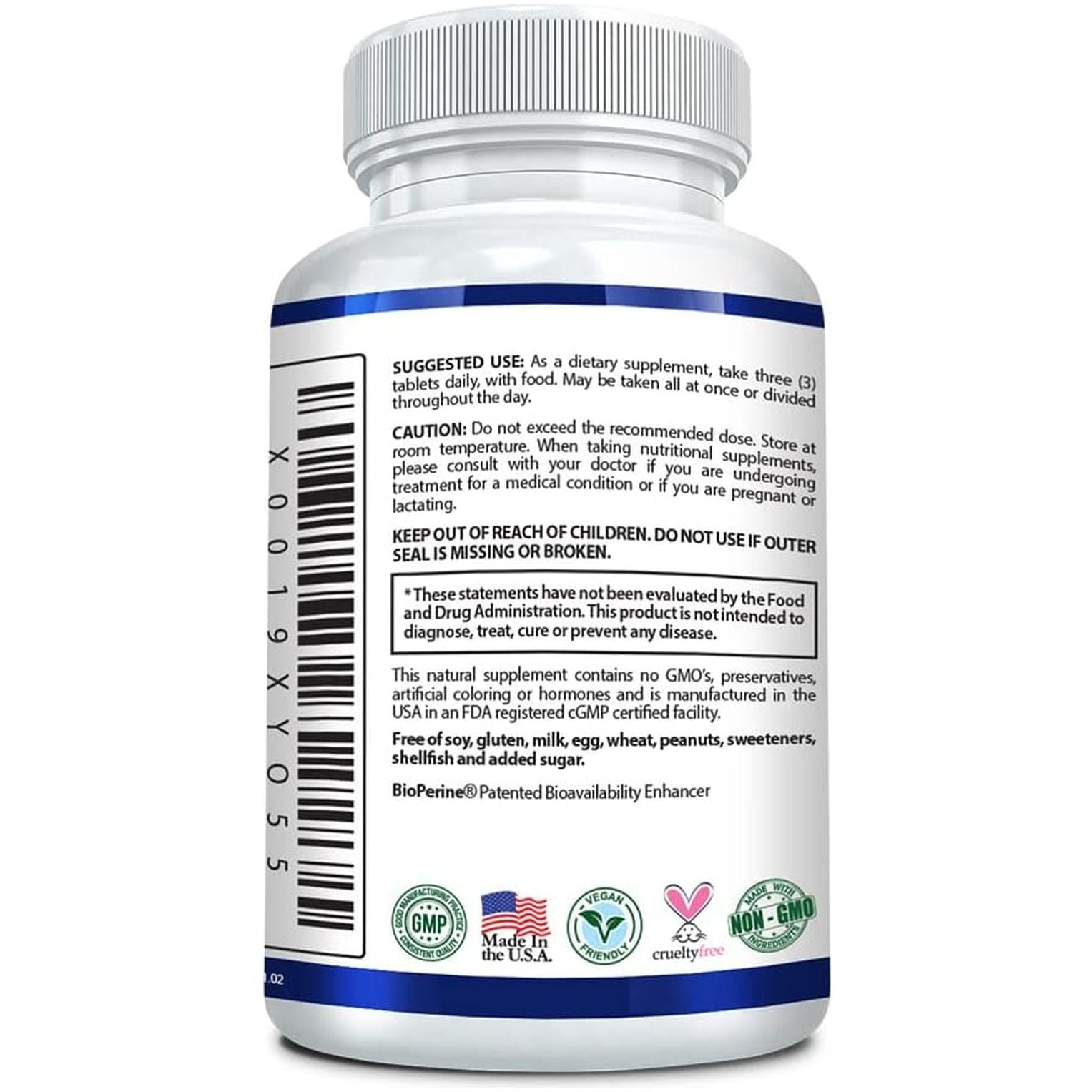 Research Verified Joint Support - Glucosamine, MSM, Turmeric, Boswellia, Bioperine - Vegan - 90 Capsules - 30 Servings