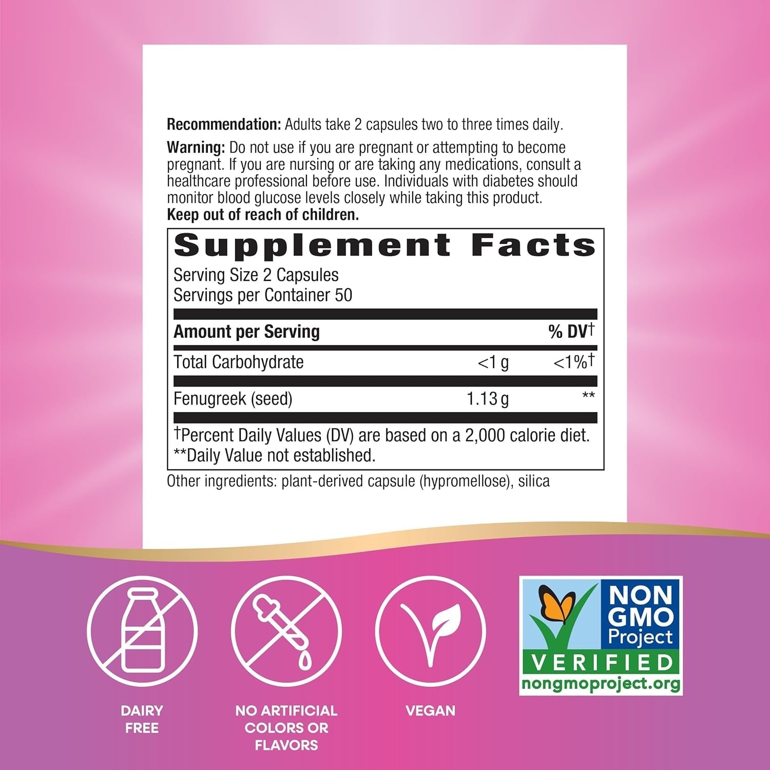 Nature'S Way Fenugreek Seed, Traditional Lactation/Breastfeeding Support* 100 Capsules