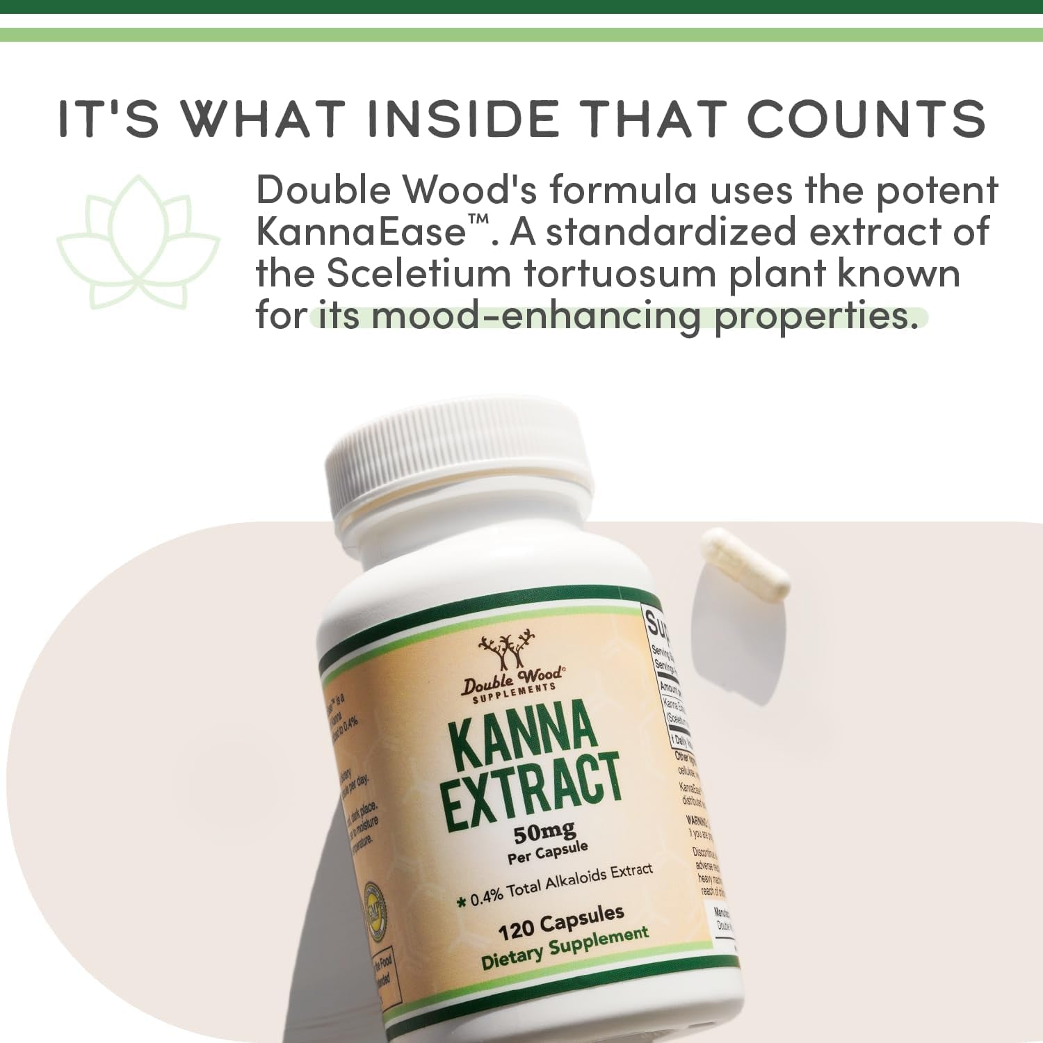 Kanna Extract Supplement (Sceletium Tortuosum) - 50Mg per Capsules 120 Count