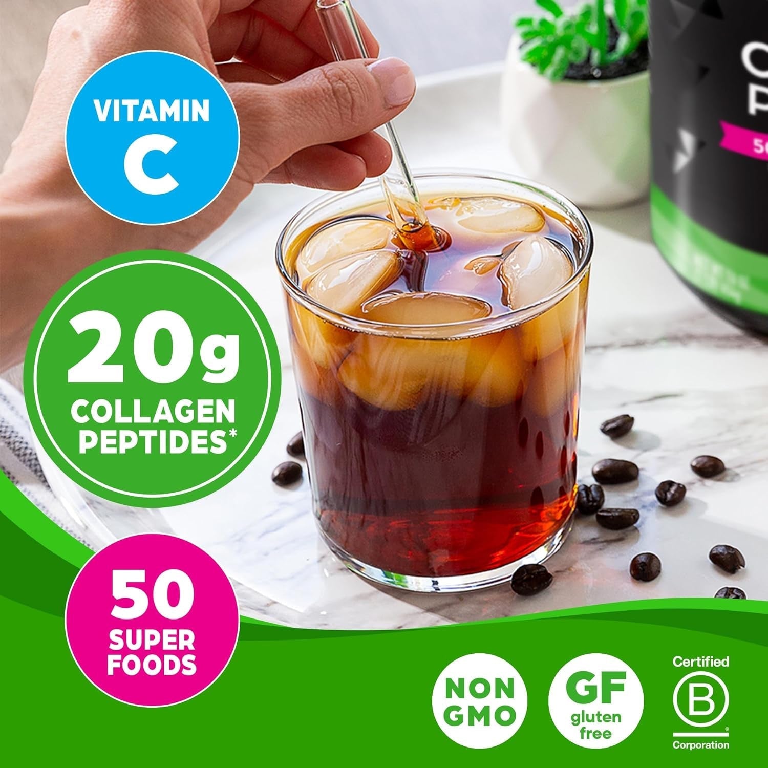 Orgain Hydrolyzed Collagen Powder + 50 Organic Superfoods for Women & Men (1 Lbs)