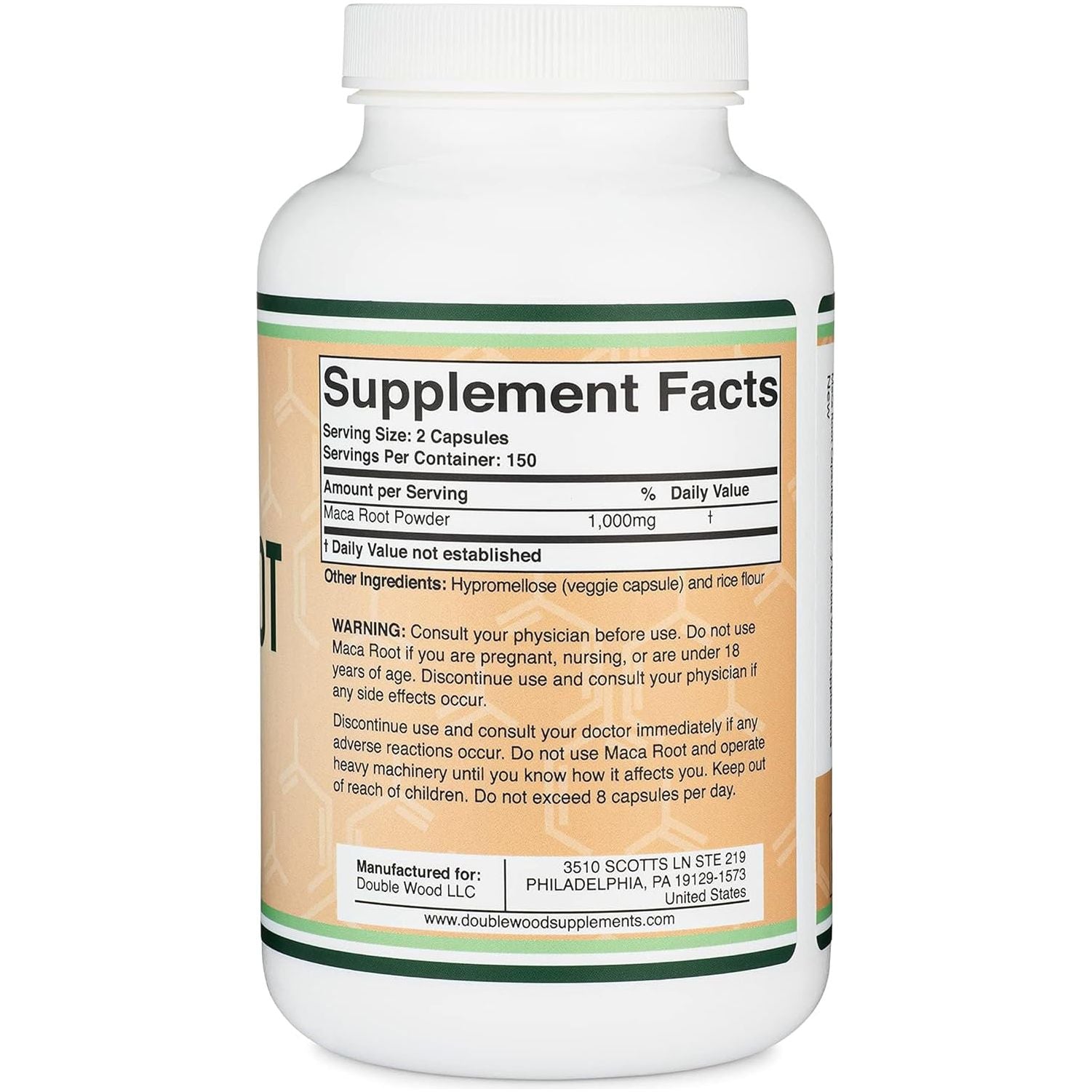 Maca Root Capsules 300 Count 1,000Mg Grown in Peru (For Energy, Performance, Motivation) by Double Wood