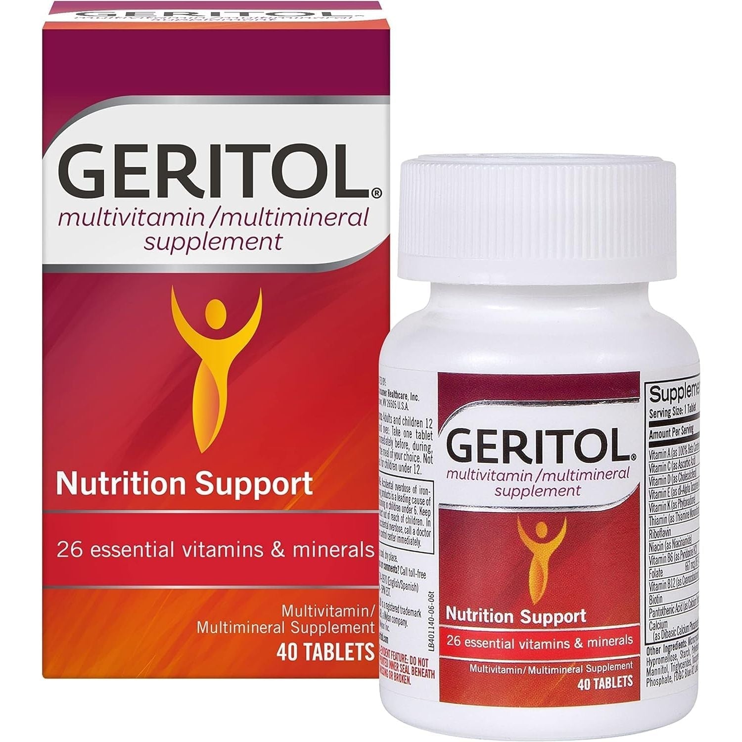 Geritol, Multivitamin Supplement, 40 Tablets