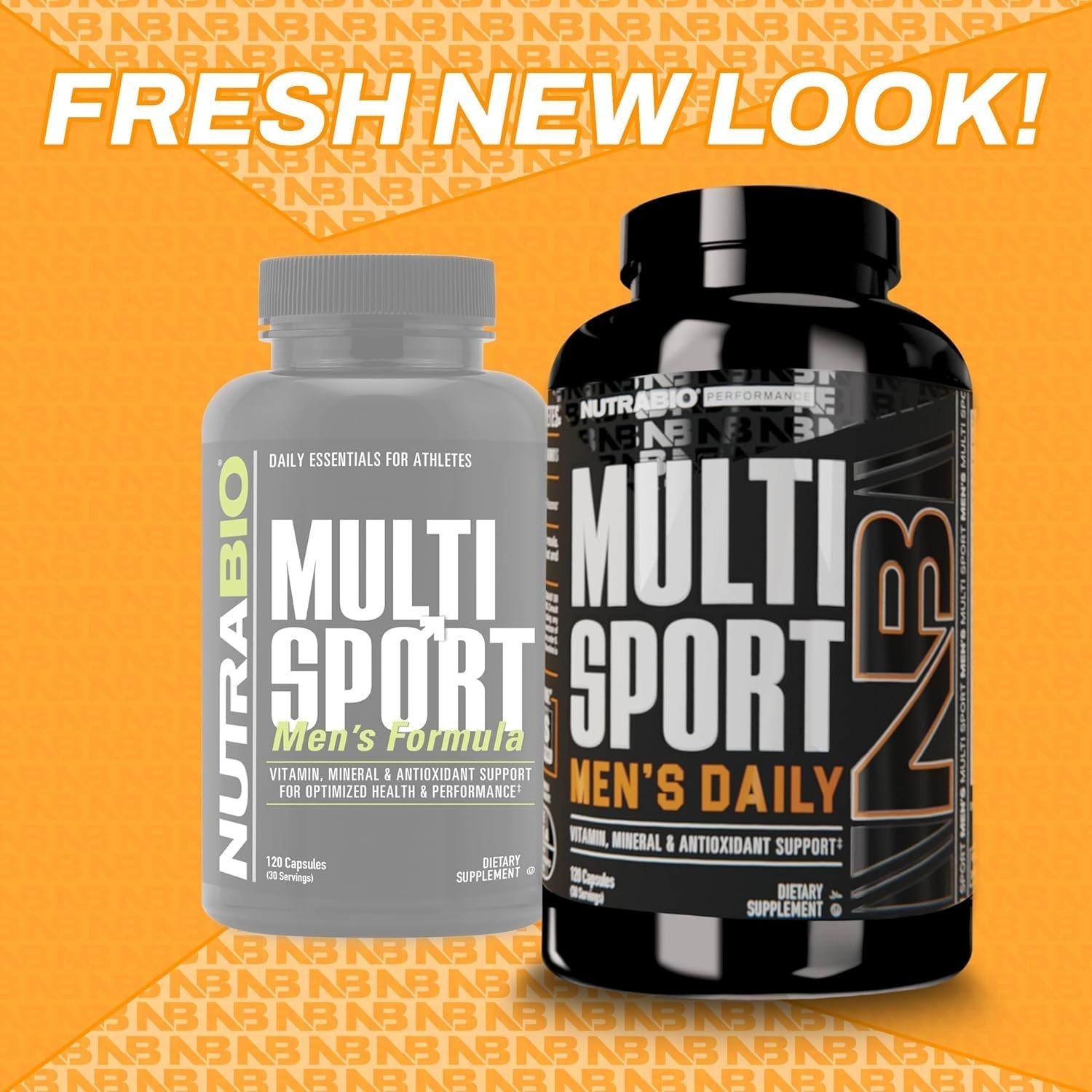 Nutrabio Multisport for Men - Multivitamin - 33 Vitamins, Minerals, Micronutrients (120 Vegetable Capsules)