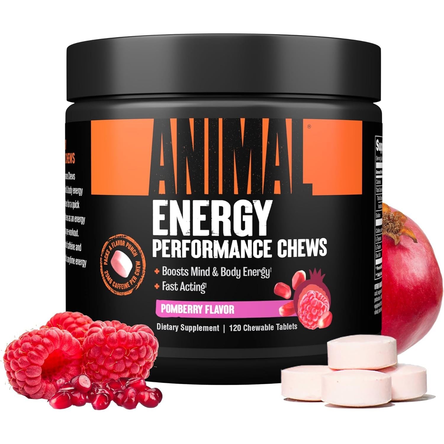 Animal Energy Chews with Caffeine - Fast Acting Energy, Nootropic Supplement