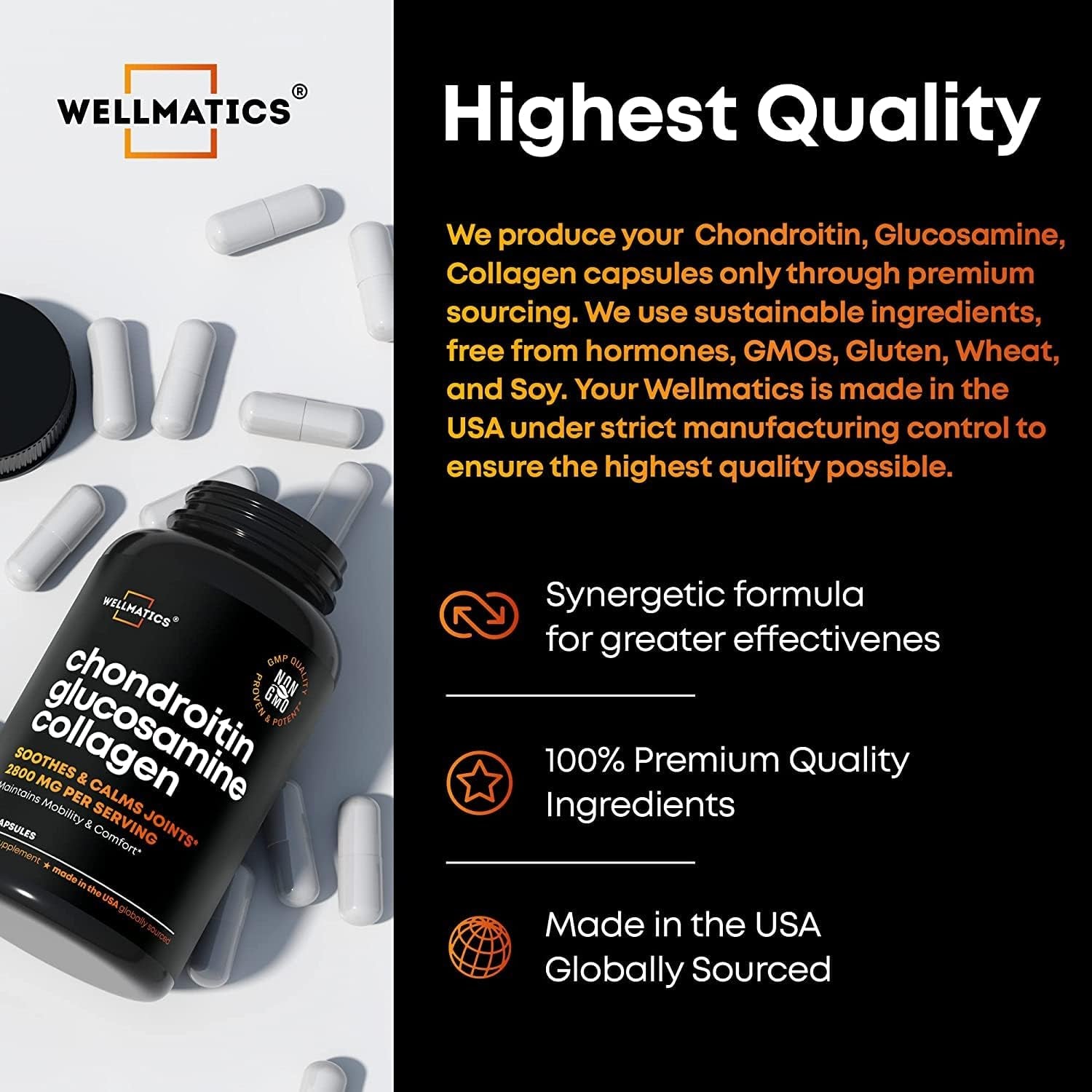 Glucosamine Chondroitin MSM Capsules - FSA/HSA Eligible Joint Support Supplement - 120 Caps