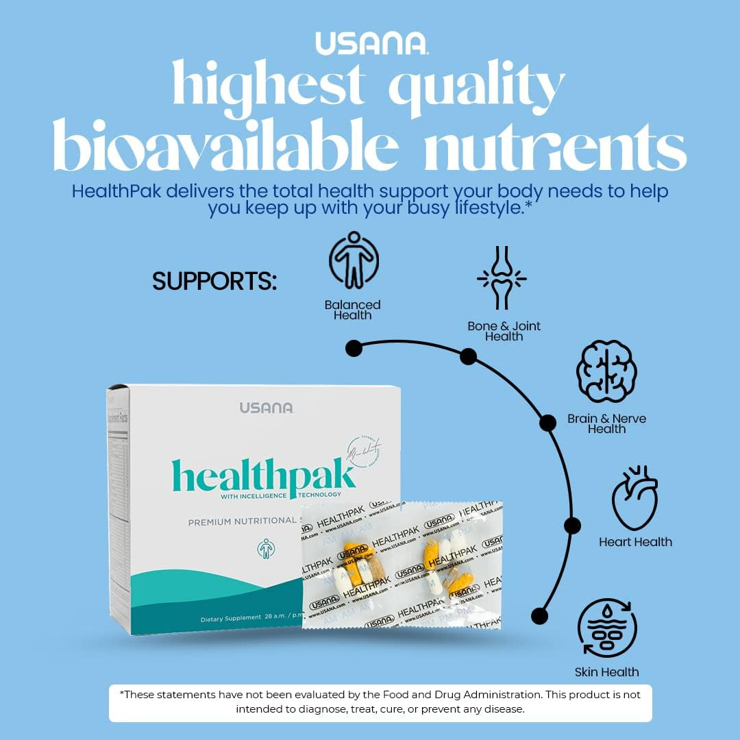 USANA Healthpak with Incelligence Technology and Essential Nutrients and Antioxidants to Support Total Body Health* 28 Day Supply