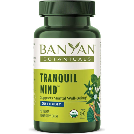Banyan Botanicals Tranquil Mind  – Supports Occasional Anxiousness & Promotes a Sense of Calm 90 Tablets 